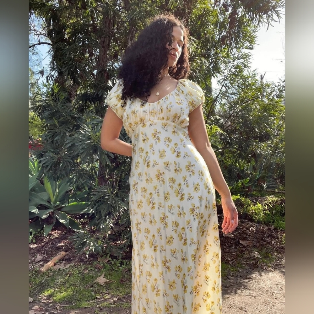 Doen Florencia Dress- Gold Frolicking